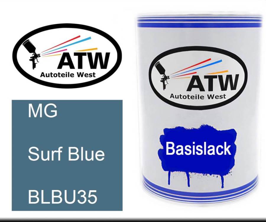 MG, Surf Blue, BLBU35: 500ml Lackdose, von ATW Autoteile West.